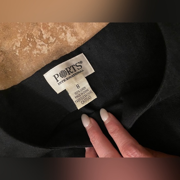 Ports International size 8 black linen dress - Picture 2 of 7